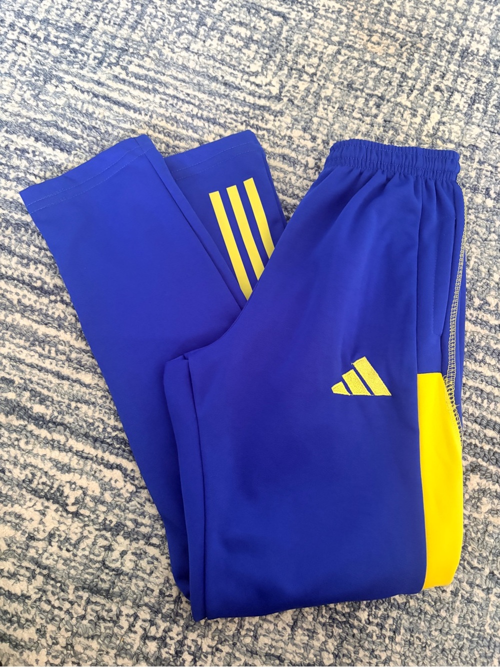 adidas Royal Blue and Yellow Kids' Track Joggers